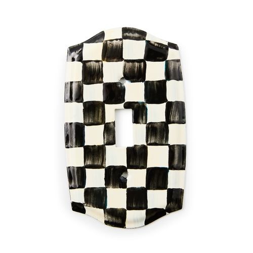 courtly check single toggle switch plate