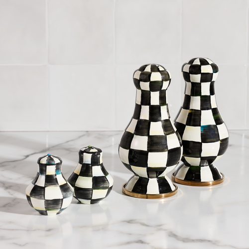 courtly check large salt  pepper shakers