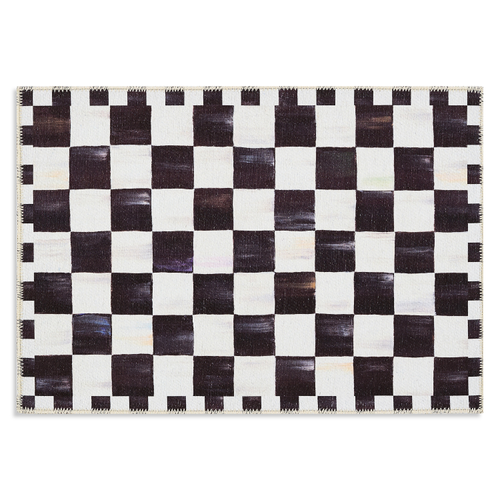 courtly checkered 2 x 3 washable rug