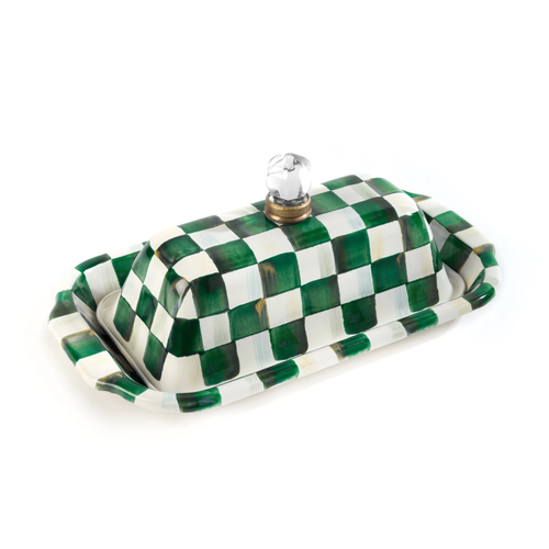 emerald check butter box