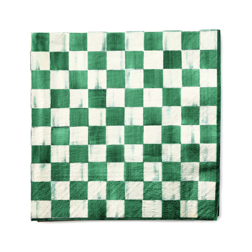 emerald check dinner paper napkins