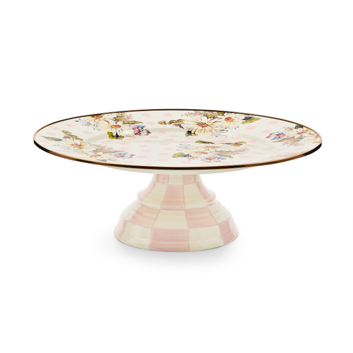 wildflowers pink large pedestal platter