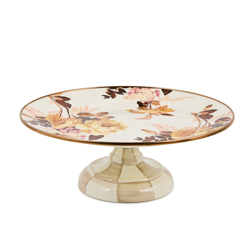 wild rose white small pedestal platter