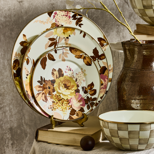 wild rose white salad plate