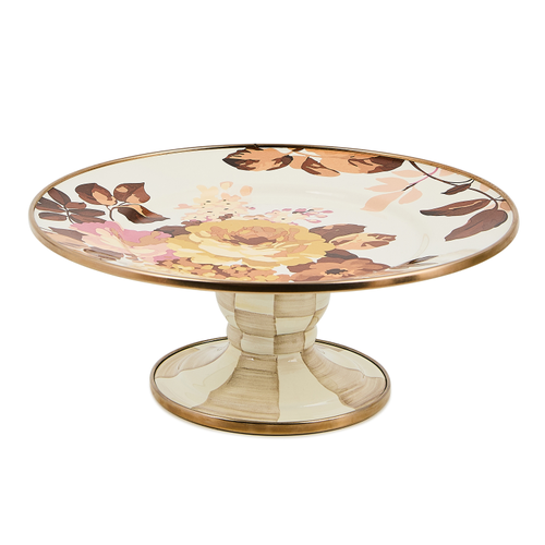 wild rose white mini pedestal platter