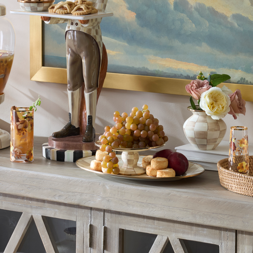wild rose white mini pedestal platter
