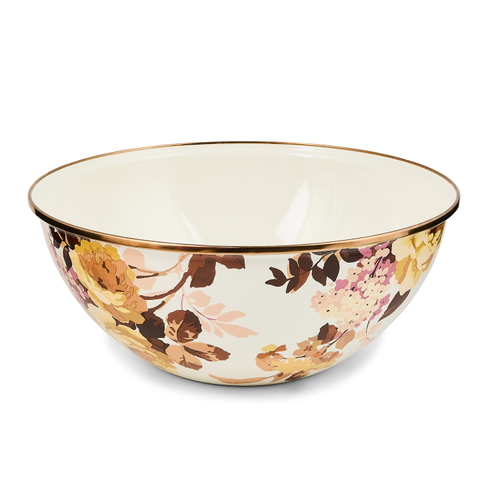 wild rose white large everyday bowl