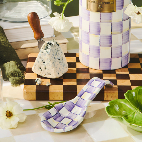 violet check spoon rest