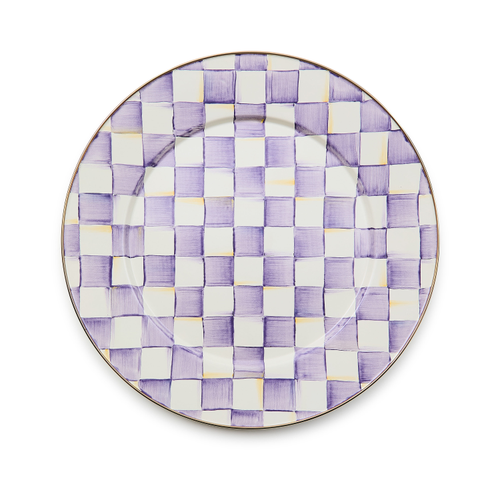 violet check serving platter