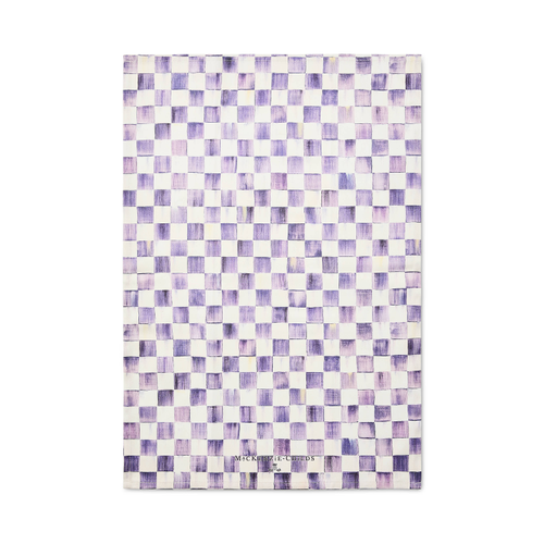 violet check printed dish towel