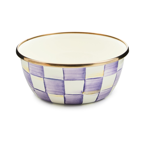 violet check pinch bowl