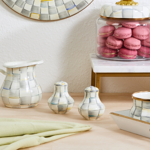 sterling check salt  pepper shakers