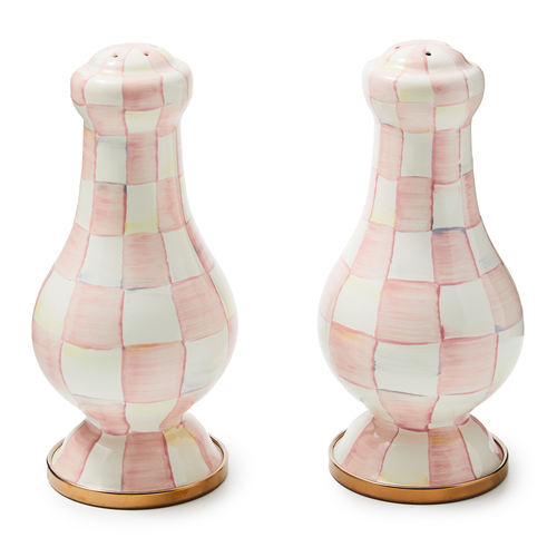 rosy check large salt  pepper shakers