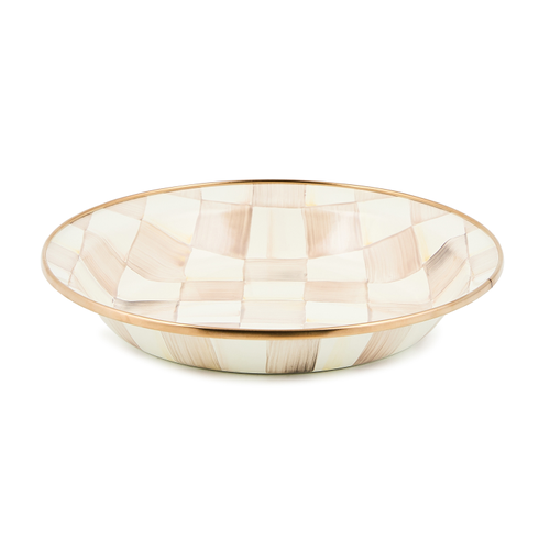 mocha check pie plate